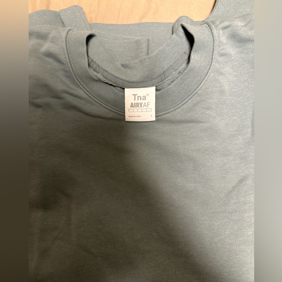 TNA Sweaters - TNA AIRY Crewbeck - Muted Light Blue colour